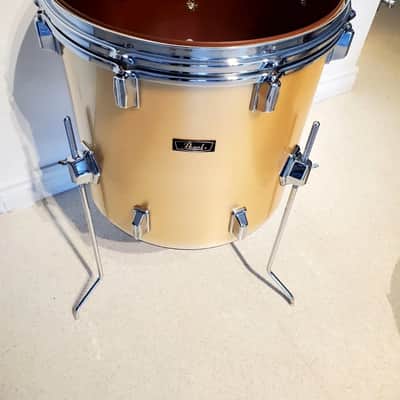 VTG 1970 PEARL 16"x16" Gold Satin "Phenolic" Floor Tom Drum  - Gorgeous Clean A+ image 2