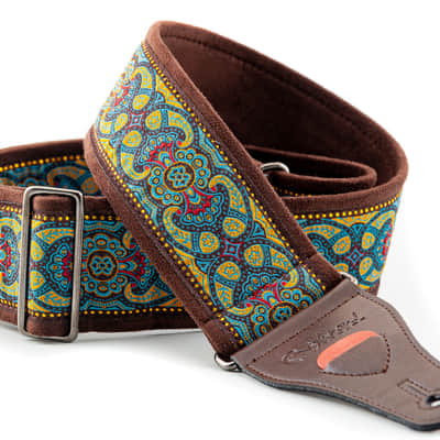 RightOn! Roskilde II Woven Textile Vintage Jacquard Design Guitar Strap
