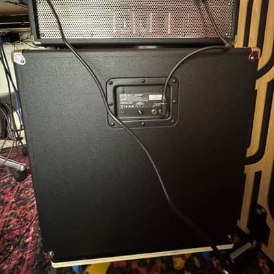 AMPEG BASS RIG: Ampeg V-4B 100-watt Tube Bass Head + Ampeg SVT-212AV closed-back bass Cabinet + THON flight case (for the amp head) 2024 - black with classic silver mesh grill image 4