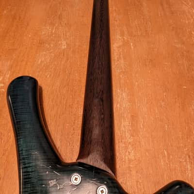 1996 left-handed Warwick Fortress One bass, Ocean Blue Satin image 9