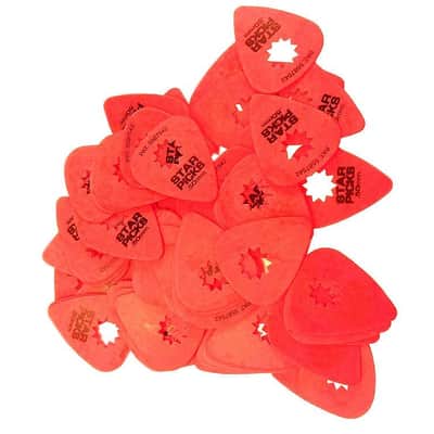 Everly Star Guitar Picks .50mm 72 Pack Super Grip Red