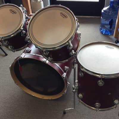 DW Collectrors VLT Satin Cherry Drum Kit 20, 10, 12, 14 (2014) image 5