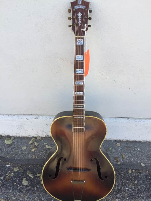 Old Kraftsman F hole acoustic archtop guitar 1930s Sunburst image 1