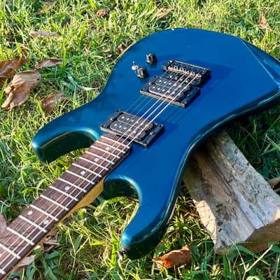 Vintage 1985 Kramer Striker 200ST Guitar with ESP Flicker Tremolo in Midnight Blue image 5