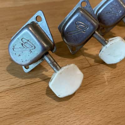 Fender Guitar Tuners CBS Era White Button Tuner Pegs Mustang Coronado Duo Sonic 60s 70s image 2