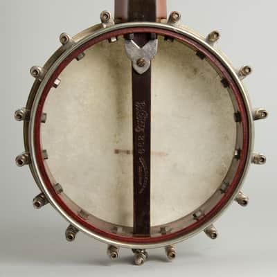 Bay State  Model 299 Piccolo Banjo,  c. 1895, black gig bag case. image 4