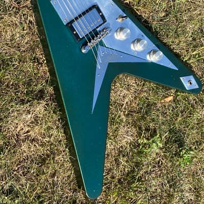 Video! 2002 Gibson '58 Flying V Mahogany Satin Metallic Blue (Aged Green) image 2
