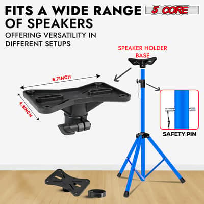 5 Core Speaker Stand Height Adjustable 72" Heavy Duty PA DJ Tripod Studio Monitor Stands image 6