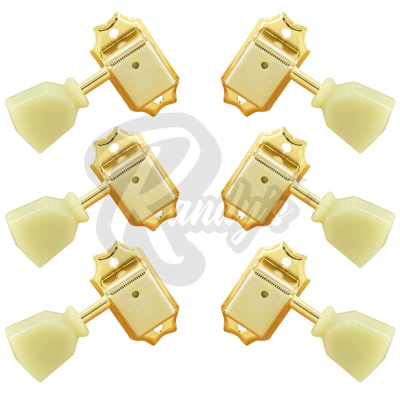 Gotoh SD90-SL Vintage Deluxe Tuners w/ Keystone Buttons (L3+R3) - Fits Gibson® & Kluson®-Gold image 1