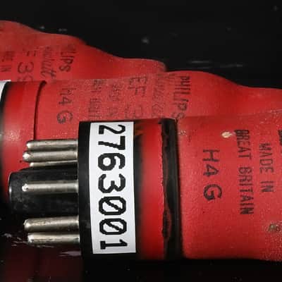 4x 1940's NOS Philips-Miniwatt EF39 Top Cap Pentode Red Coated Glass Made in Gt Britain Amplitrex Tested image 8