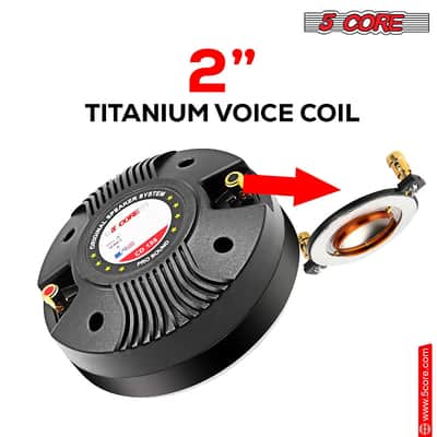 5 Core Compression Driver Pair 270W Combined RMS Titanium Tweeter Diaphragm 8 Ohm 1.75" Voice Coil High Frequency 1.5k-20kHz Weatherproof Thro image 17