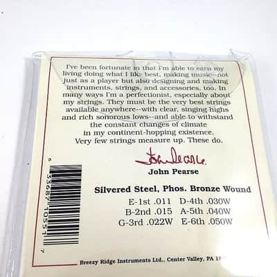 John Pearse Guitar Strings Acoustic Slightly Light Gauge #550SL Phos Bronze image 2