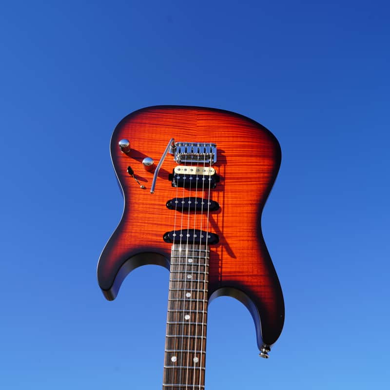 Schecter CUSTOM SHOP USA Sunset Custom-II HSS Tiger Eye Satin 6-String w/Case image 1