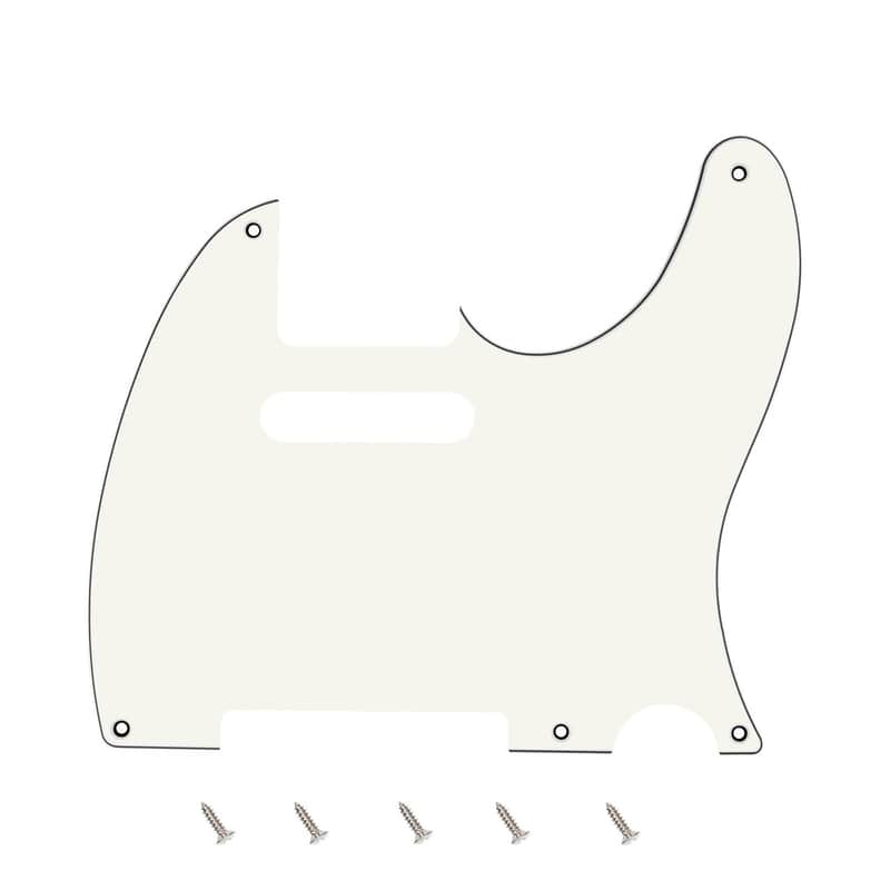 Vintage 5-Hole Tele Pickguard 3 Ply Electric Guitar Pickguard Scratch Plate for USA/Mexican Vintage Style Fender Tele Telecaster JT/HB-18 Vintage White image 1