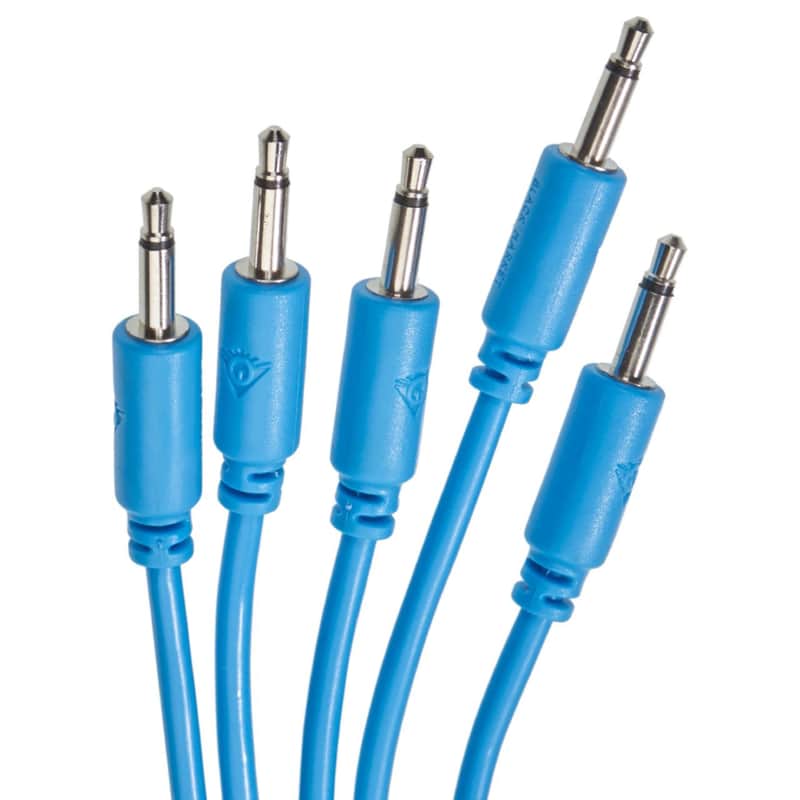 Black Market Modular Eurorack Patch Cables (25cm - Blue - 5 Pack) image 1
