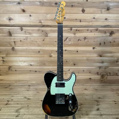 Fender Custom Shop F22 Limtied CuNiFe Telecaster Heavy Relic - Aged Black Over 3-Color Sunburst image 2