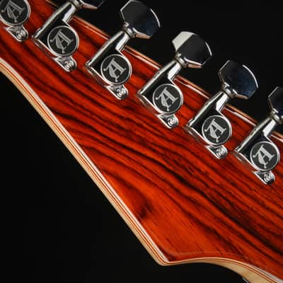Alembic Spectrum - Cocobolo Top with Mahogany Body - Blue and Red Side LEDs - Guitar with Hard Shell Case image 8