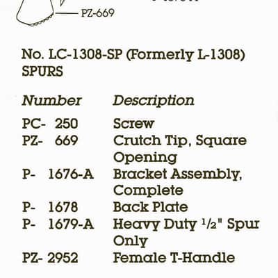 Ludwig LC-1308-SP Classic 1/2" Curved Spurs w/Metal Logo T-Handles - NOS (New Old Stock) - OPEN BOX image 10