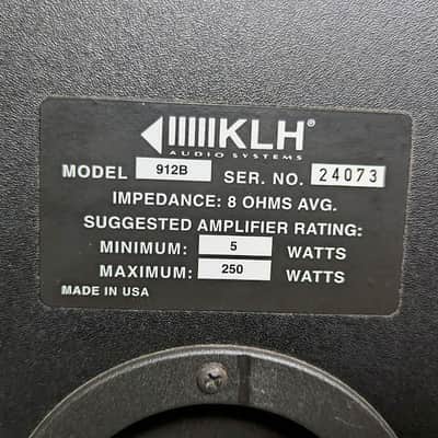KLH 912B Floorstanding 3-Way Speakers - Black image 12