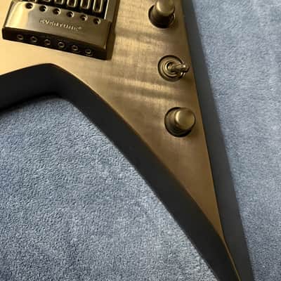 2021 Solar Guitars V1.6AFBB Flying V in Flame Black Burst with Gigbag image 8