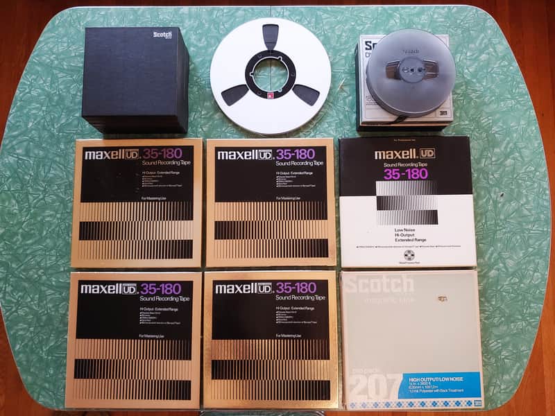 Maxell 12.5" Metal Reels, misc plastic reels for 1/4" tape Late 1970s - Metal, plastic image 1