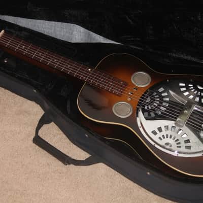 1930s -70s vintage USA Dobro resonator slide guitar nice square neck National with case image 1