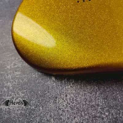 Hard Tail Diamond Gold 2PC Mahogany Strat Type Body High Gloss, Custom S-Style Body, High Gloss Vintage Part Gadget DIY Building Kit, ST Replacement image 7