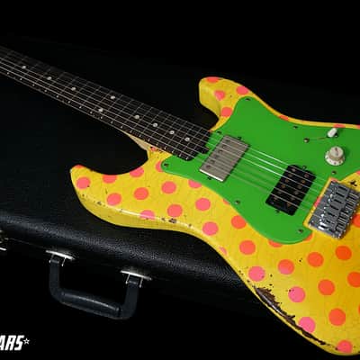 Friedman USA Custom Shop Vintage S Guitars in Graffiti Yellow with Pink Polka Dots image 3