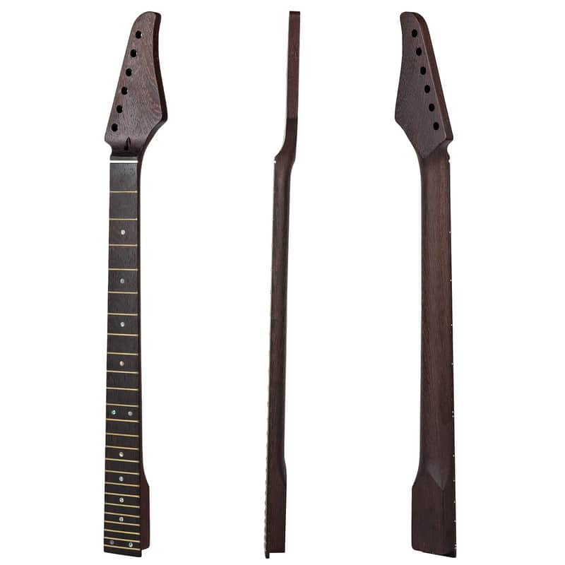 24 fret Guitar Neck Wenge Neck,Wenge Fretboard Inlaid with Colored Shells,Cow Bone Nut image 1