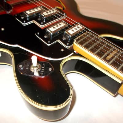 1966 Kimberly Teisco E-335T Cherry Burst *Split Rail Pickups* image 11
