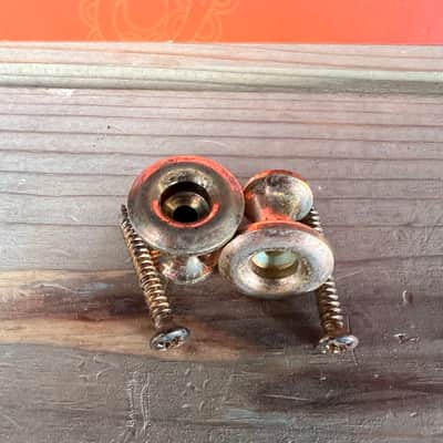 Real Life Relics Kluson Aged Gold California Strap Buttons LARGE Set of 2    [Q3]