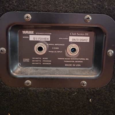 2 YAMAHA S115III Club Series III 15-inch passive PA speakerS LATE 1990 - EXCELLENT image 3