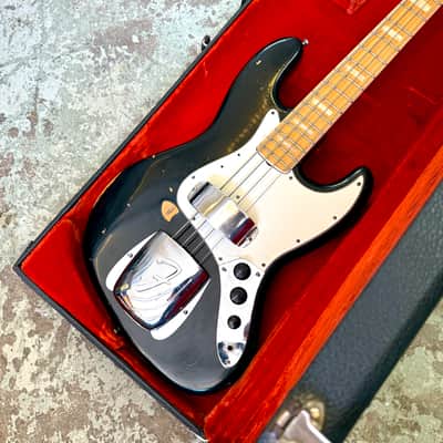 1975 Fender Jazz Bass with Maple Fretboard black original vintage USA bartolini image 5