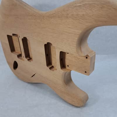 Unfinished Mahogany HxH guitar body - for Fender Strat Stratocaster neck Floyd Rose J1993 image 6