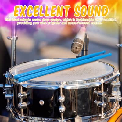 40 Pairs Drum Sticks with ANTI SLIP Handles for Beginner Adults Drumsticks Bulk Light Durable Drum Practice Musical Instrument Percussion Accessories 5 Colors(5A) image 3