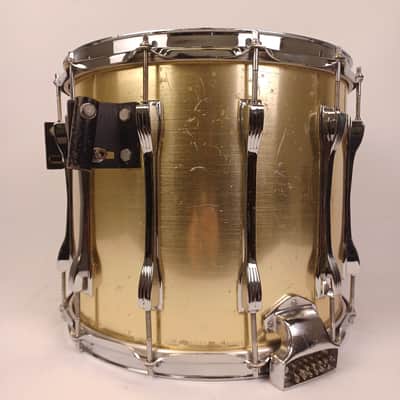 Ludwig 12x14" Brushed Gold Challenger ST Plus Snare Drum Vintage 1984 Marching image 3