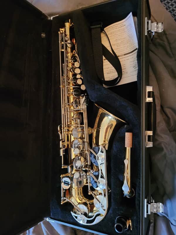 Lacquered Brass Alto Saxophone for Sale