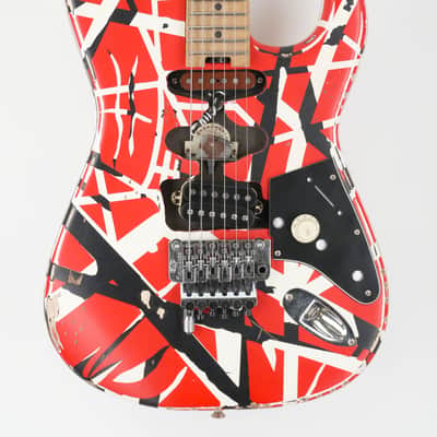 EVH Striped Series Frankenstein Relic Red with Black Stripes image 1