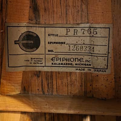 Vintage 70’s-80’s MIJ Epiphone PR-765 Natural Fresh Fret Level image 6