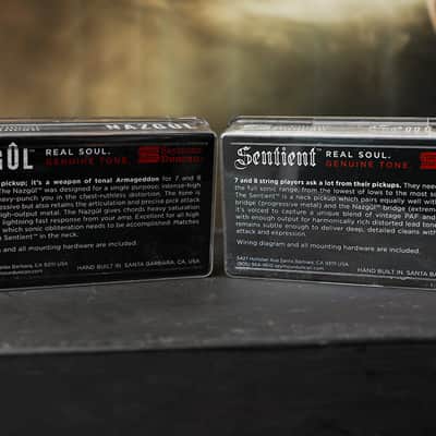 Seymour Duncan Nazgul & Sentient 7 String Set Uncovered Black Guitar Pickup Set image 2