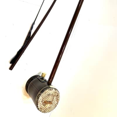 Electric Erhu chinese violin experimental instrument Electric Ehru 1970s Snakeskin image 7