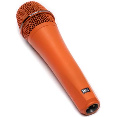 Telefunken M80 Orange Dynamic Handheld Vocal Microphone with On-Stage MS7701B Boom Microphone Stand and Professional Grade XLR Cable image 4