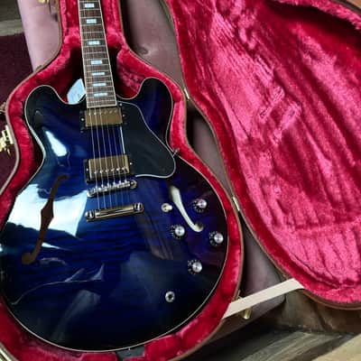 2025 Gibson ES-335 Figured Deep Ocean Burst w/case image 16