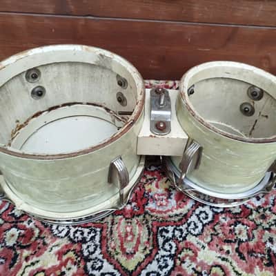 WFL 6" & 8" Bongales 1940s, White Marine Pearl. Vintage. image 5