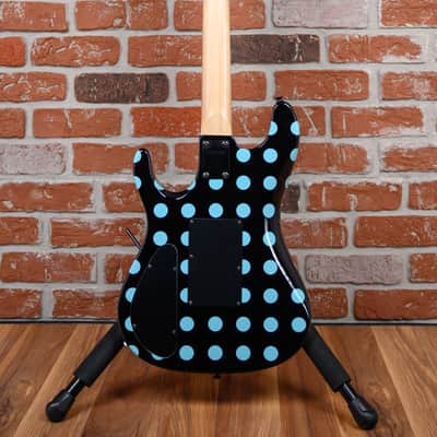 Kramer Original Collection NightSwan Black with Blue Polka Dot 2022 w/Gator Hardshell Case image 7