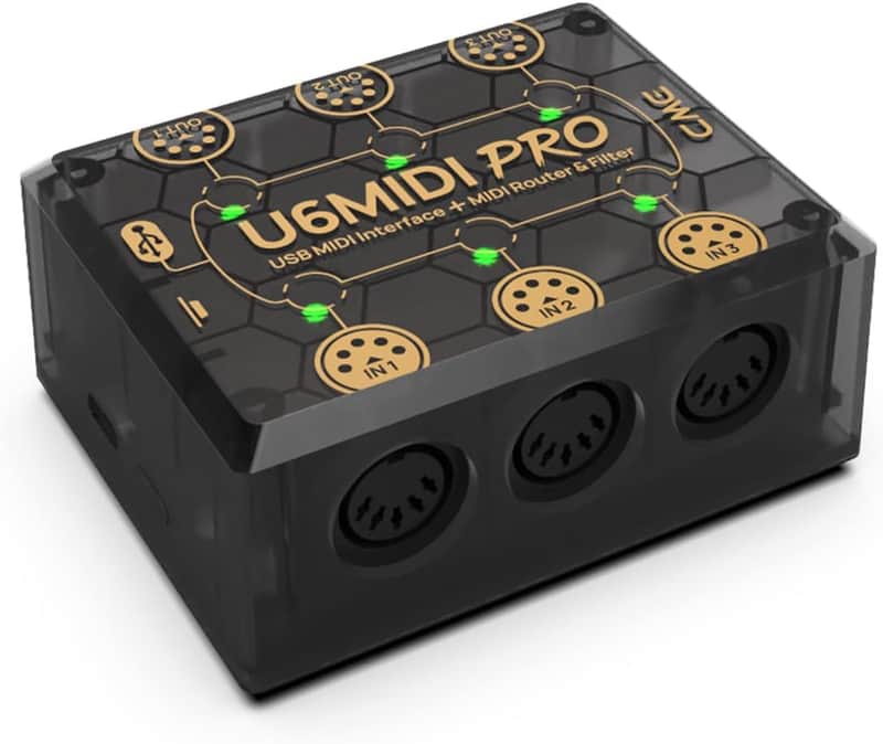 U6MIDI Pro - MIDI Interface with Router, Mapper, and Filter - Plug-and-play USB MIDI for computers - Standalone 3-in-3-out MIDI for Merge, Split, Thru image 1