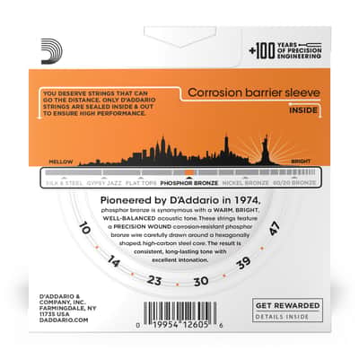 D'Addario EJ15-3D 3 Pack Phos Bronze Acoustic Extra Light 10-47 image 2