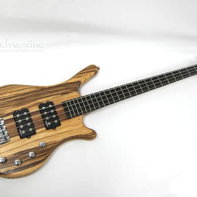 4-String Bass Guitar Zebra Wood - Thru Neck image 1
