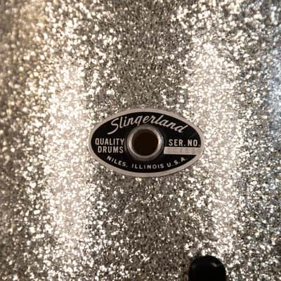 Slingerland Drumset Sparkling Silver Pearl 60`s - Sparkling Silver image 19