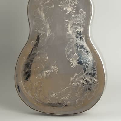 National Style 4 Tricone Squareneck Resophonic Guitar (1932), ser. #2601, original black hard shell case. image 4